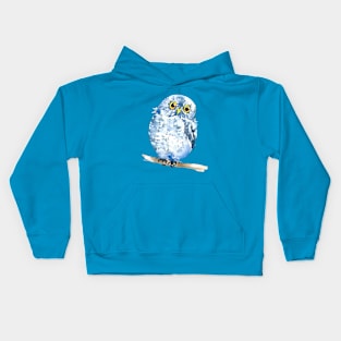 Watercolor Blue Owl Kids Hoodie